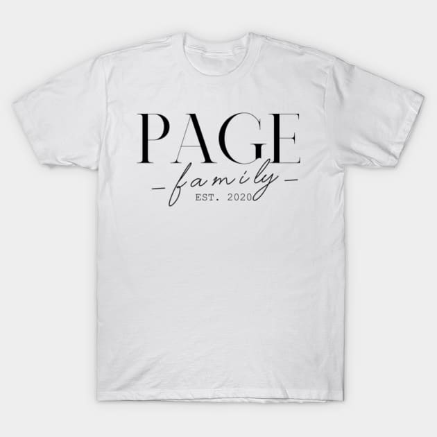 Page Family EST. 2020, Surname, Page T-Shirt by ProvidenciaryArtist